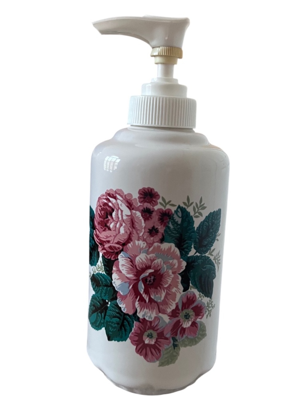 Vintage Waverly Valley Bouquet Ceramic Lotion Pump Floral Bathroom Dispenser